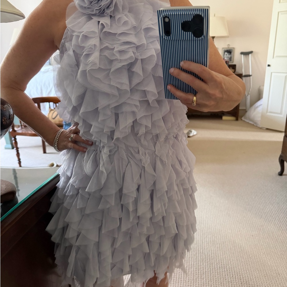 Anthropologie Ruffled Lavender Mini Dress